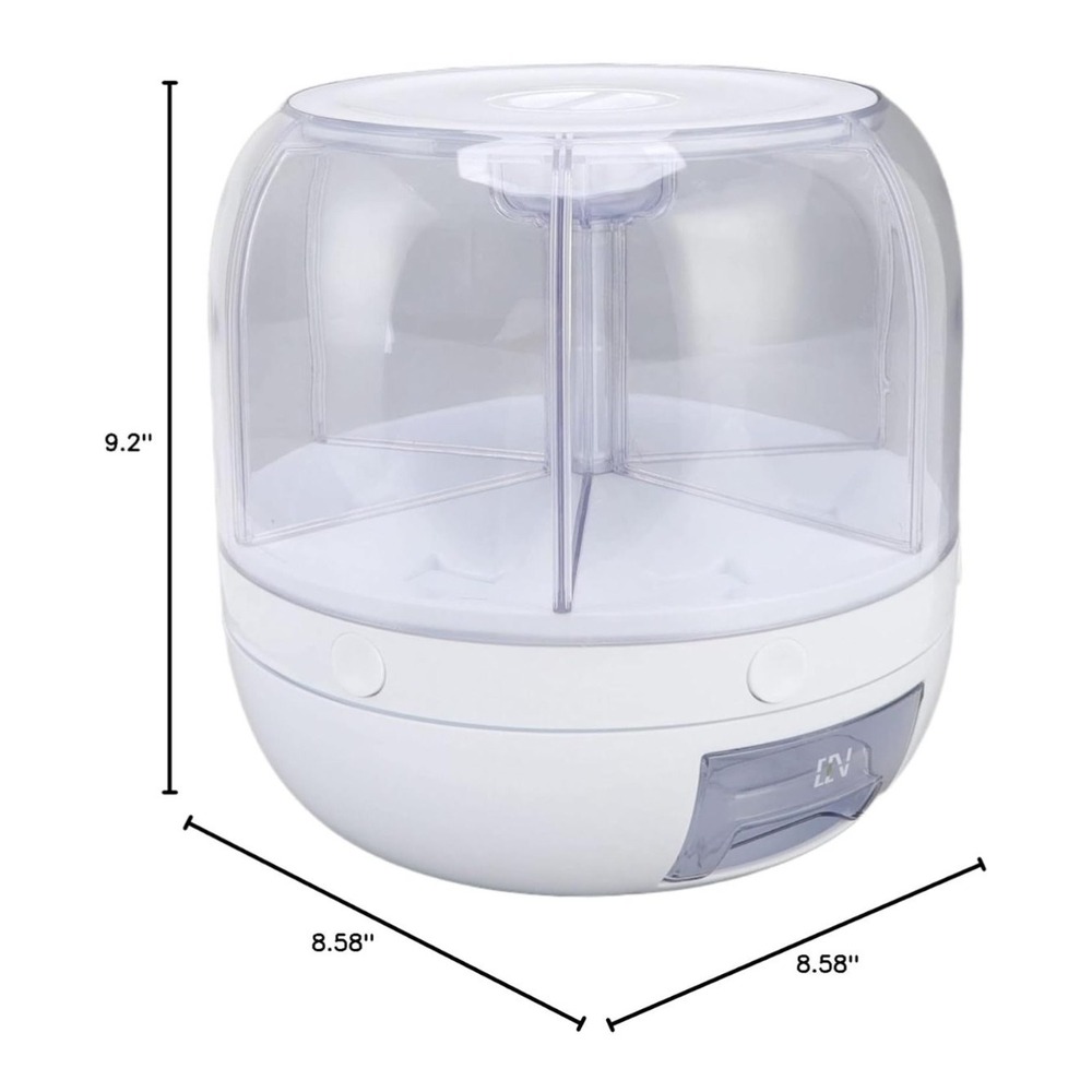 6-Grid 360° Grains Dispenser Rotating Rice Dispenser Storage Container 13lbs - Picture 2 of 9